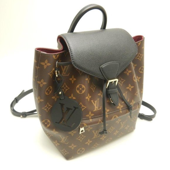 Louis Vuitton Monogram Montsouris Backpack PM Cowhide Leather Black Backpack - Picture 2 of 8